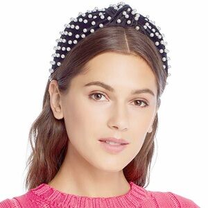 Lele Sadoughi Sapphire Velvet Knotted Headband